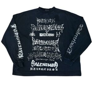 Balenciaga Unisex Black Graphic Tee